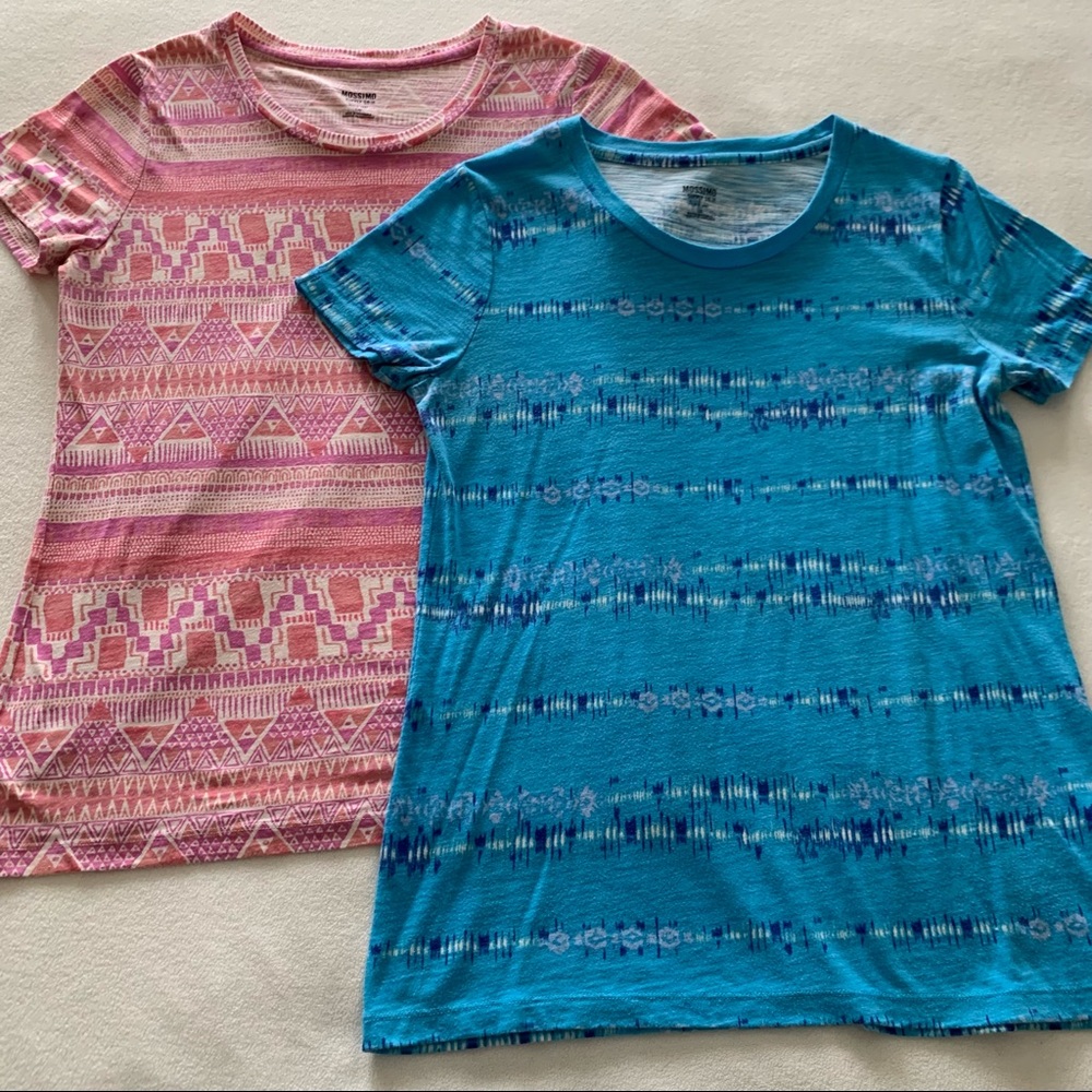 Mossimo Set of 2 Cute Print T-shirts. Blue & Pink. L